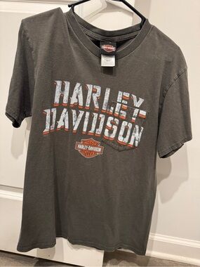 Harley-Davidson green Tee with White and Orange Logo Las Vegas